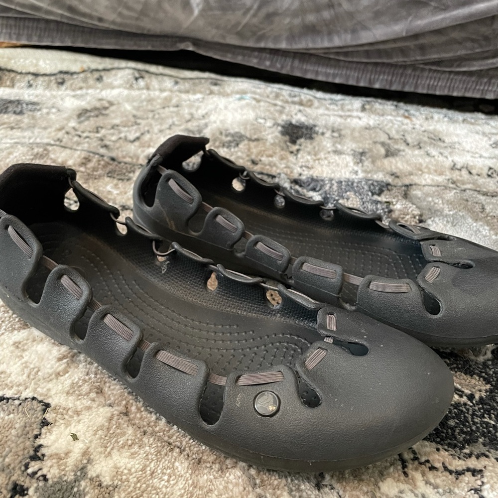 Black Crocs ballet flats size 9, no box